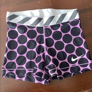 Nike pro polka dot shorts